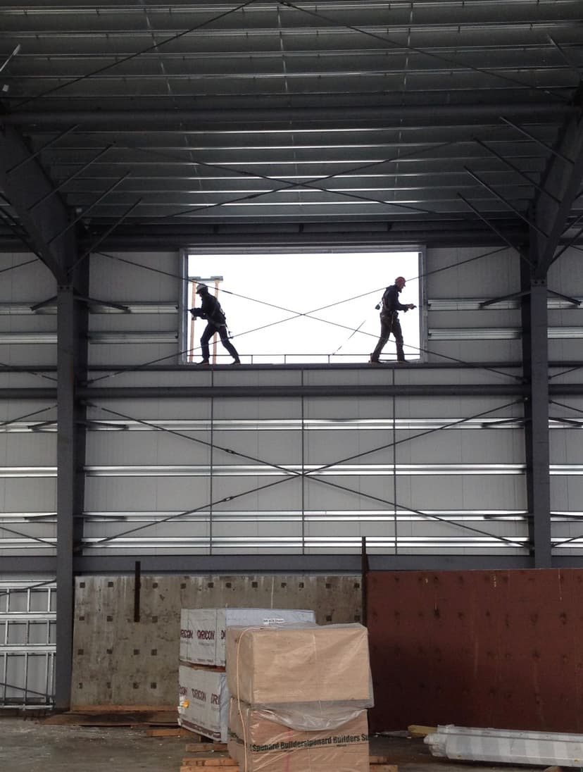 Early stages of the steel structure of Homer's solid waste transfer station.